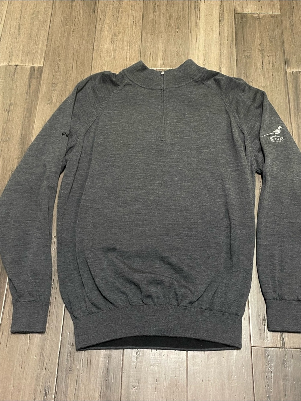 PING SensorWarm 100% Merino Wool 1/4 Zip Sweater Mens Medium Gray Golf Del Paso